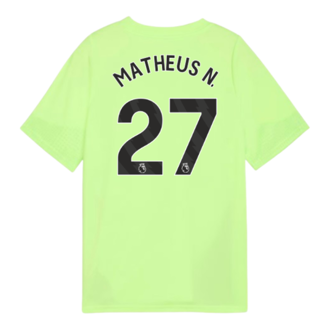 2025-2026 Man City Training Jersey (Fizzy Apple) - Kids (Matheus N. 27)-Vantage Point Soccer