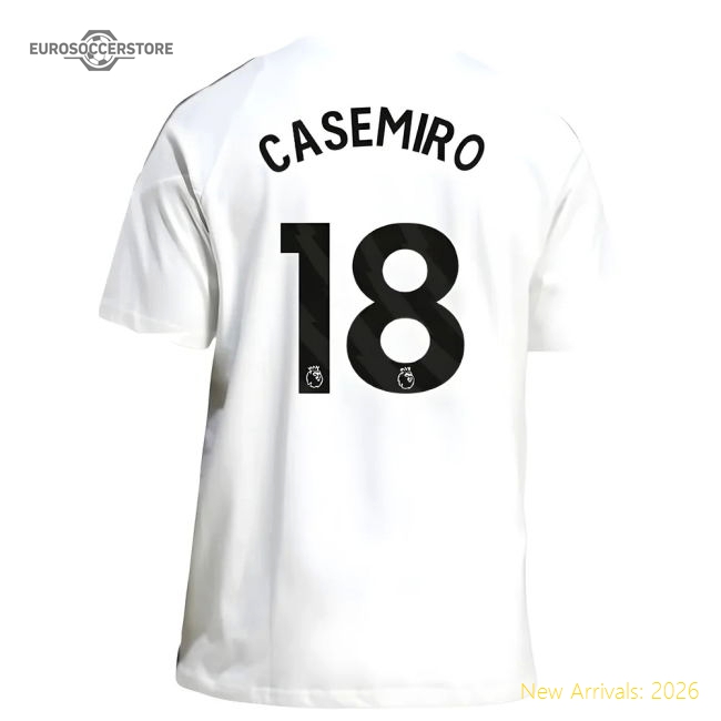 2025-2026 Man Utd Training Tee (White) (Casemiro 18)-Vantage Point Soccer