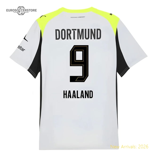 2025-2026 Borussia Dortmund Away Shirt (Haaland 9)-Vantage Point Soccer