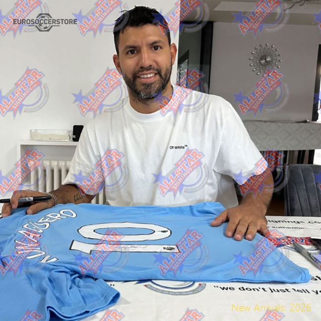 Manchester City FC Aguero Signed Shirt-Vantage Point Soccer