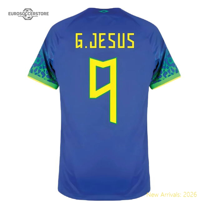 2022-2023 Brazil Away Shirt (G.JESUS 9)-Vantage Point Soccer