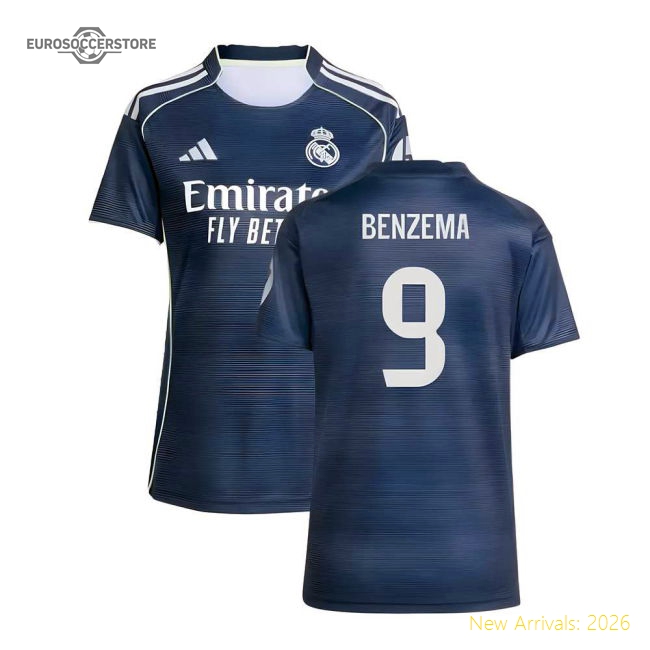 2025-2026 Real Madrid Authentic Away Shirt (Womens) (Benzema 9)-Vantage Point Soccer