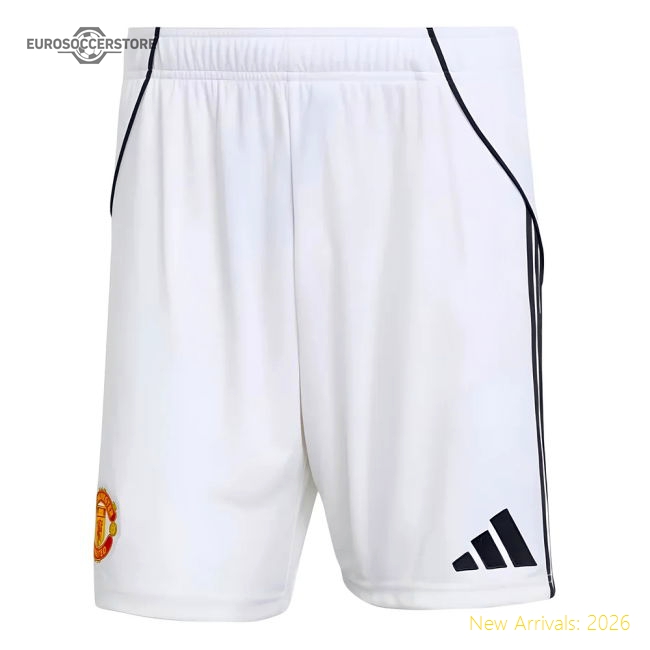 2025-2026 Man Utd Home Shorts (White)-Vantage Point Soccer