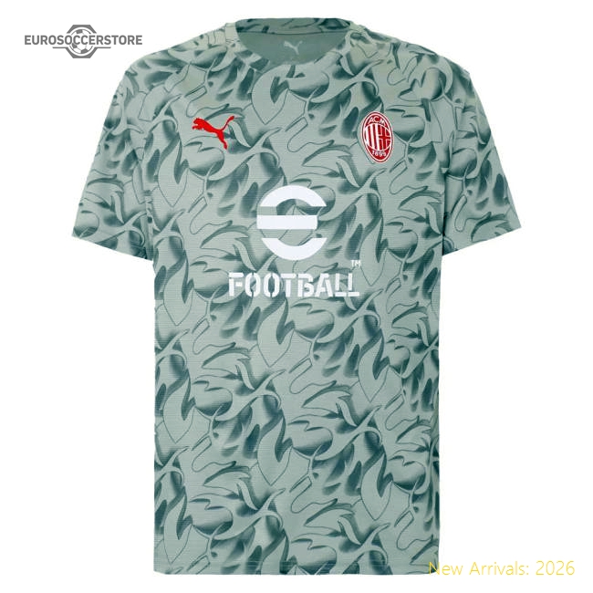 2025-2026 AC Milan Warm Up Jersey (Smokey Gray)-Vantage Point Soccer