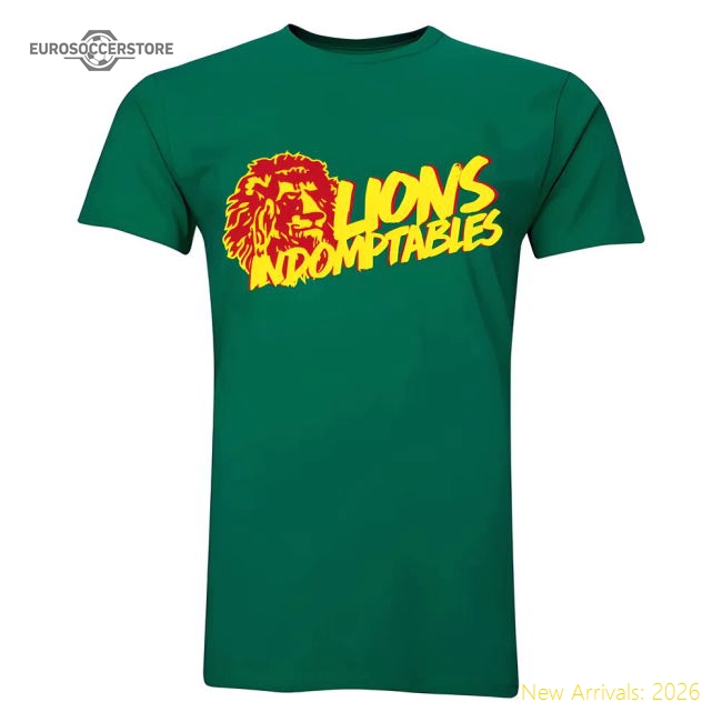 Cameroon Lions Indomptables T-Shirt (Green)-Vantage Point Soccer