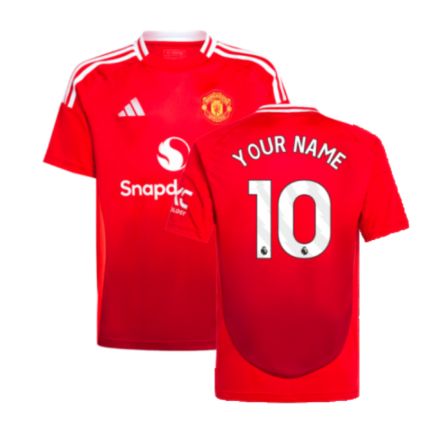 2024-2025 Man Utd Home Shirt (Kids) (Your Name)-Vantage Point Soccer