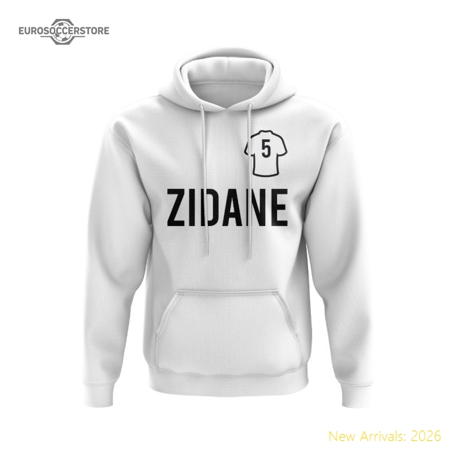 Zinedine Zidane Real Madrid Number Hoody (White)-Vantage Point Soccer