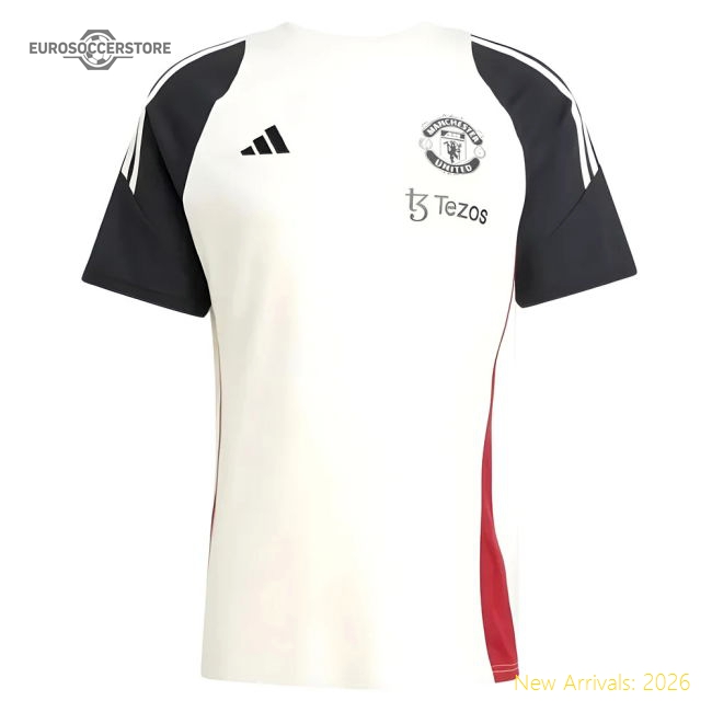 2024-2025 Man Utd Training Tee (Off White)-Vantage Point Soccer