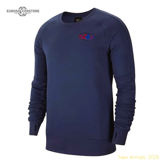 2020-2021 England Fleece Crew Sweatshirt (Navy)-Vantage Point Soccer