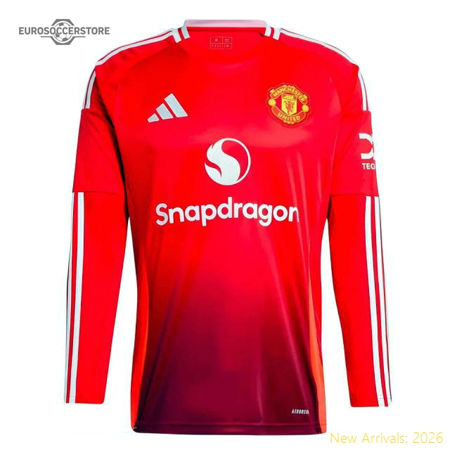 2024-2025 Man Utd Long Sleeve Home Shirt (Mainoo 37)-Vantage Point Soccer