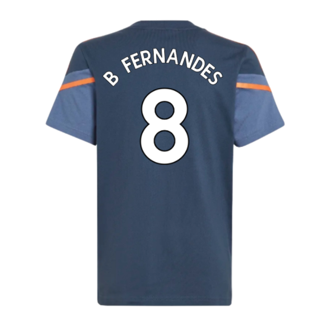 2022-2023 Man Utd Training Tee (Crew Navy) - Kids (B FERNANDES 8)-Vantage Point Soccer
