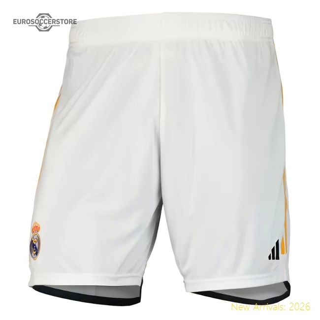 2023-2024 Real Madrid Home Shorts (White)-Vantage Point Soccer