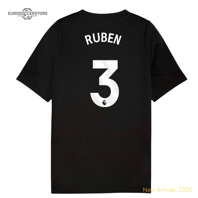 2025-2026 Man City Training Jersey (Black) - Kids (Ruben 3)-Vantage Point Soccer