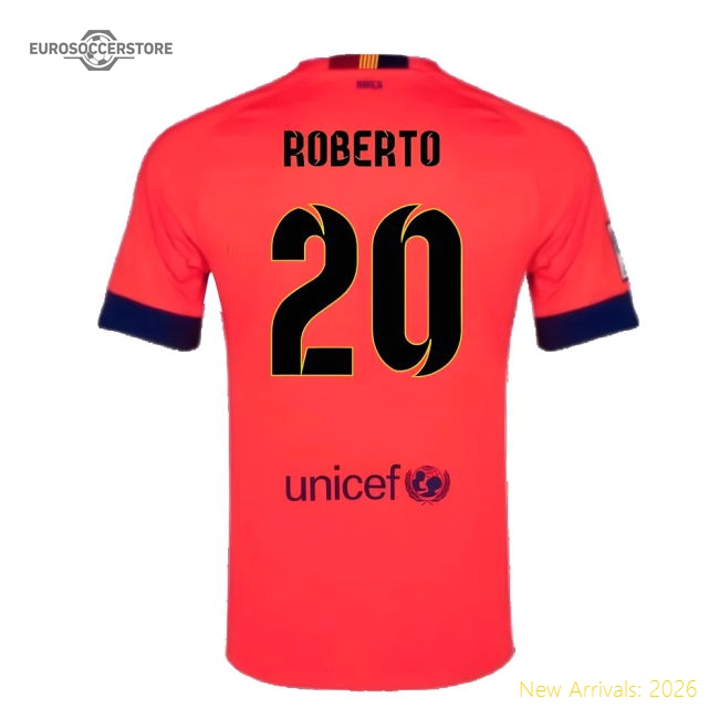 Barcelona 2014-15 Away Shirt ((Excellent) L) (Roberto 20)-Vantage Point Soccer