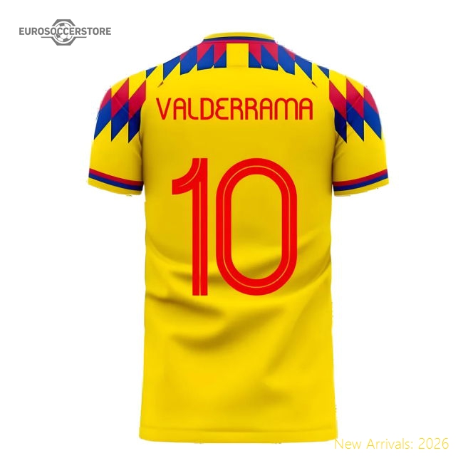 Colombia 2025-2026 Home Concept Football Kit (Libero) (VALDERRAMA 10)-Vantage Point Soccer