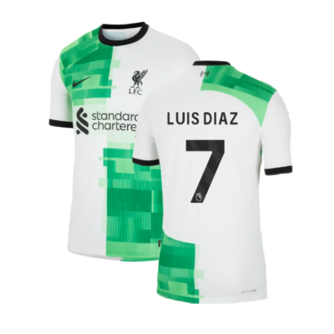 2023-2024 Liverpool Away Authentic Shirt (Luis Diaz 7)-Vantage Point Soccer