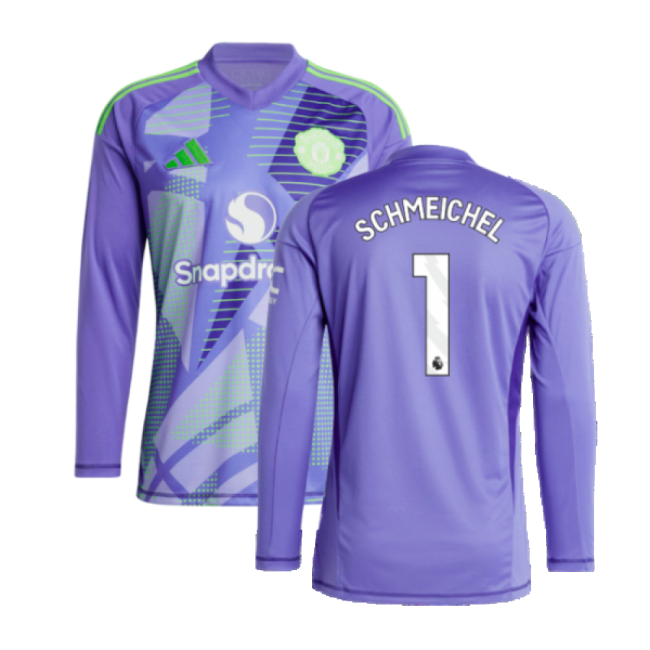 2024-2025 Man Utd Home LS Goalkeeper Shirt (Purple) (Schmeichel 1)-Vantage Point Soccer