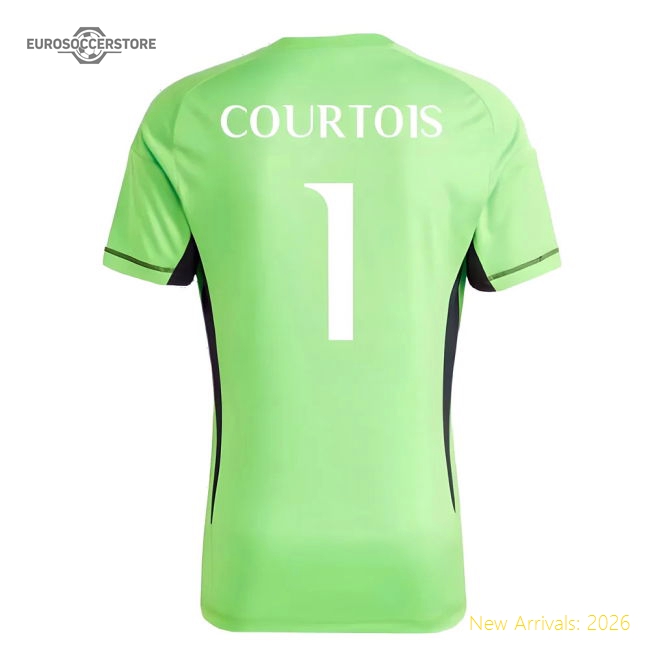 2023-2024 Real Madrid Home Goalkeeper Shirt (Solar Green) (COURTOIS 1)-Vantage Point Soccer