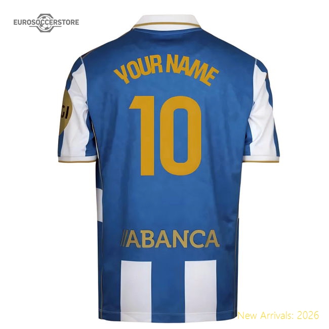 2025-2026 Deportivo La Coruna Home Shirt (Your Name)-Vantage Point Soccer