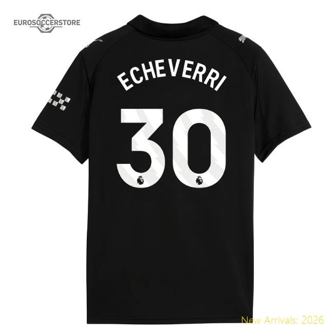 2025-2026 Man City Away Shirt (Kids) (Echeverri 30)-Vantage Point Soccer
