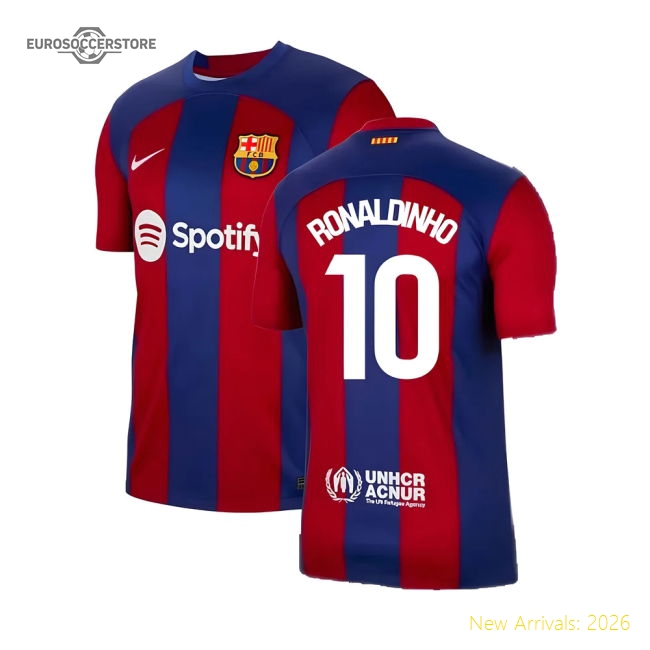 2023-2024 Barcelona Home Shirt (Ronaldinho 10)-Vantage Point Soccer