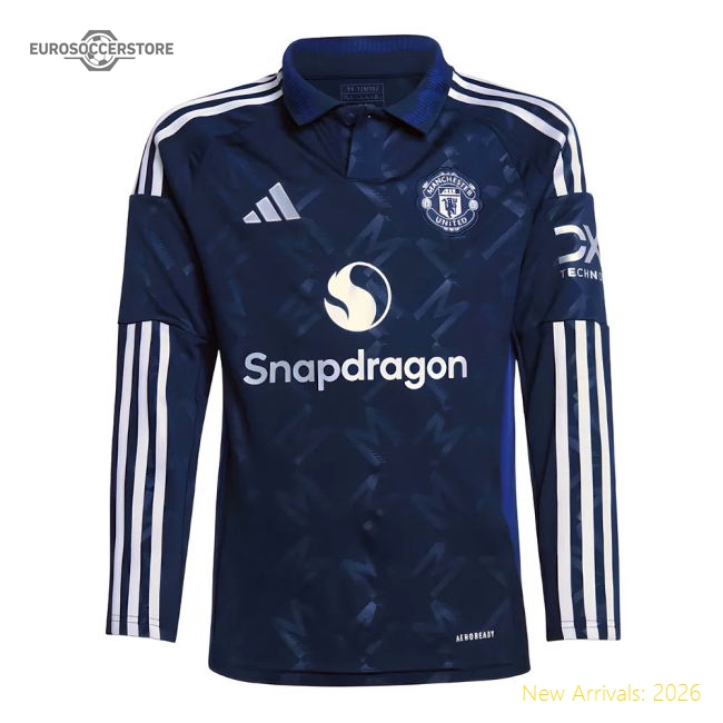 2024-2025 Man Utd Long Sleeve Away Shirt (Kids)-Vantage Point Soccer