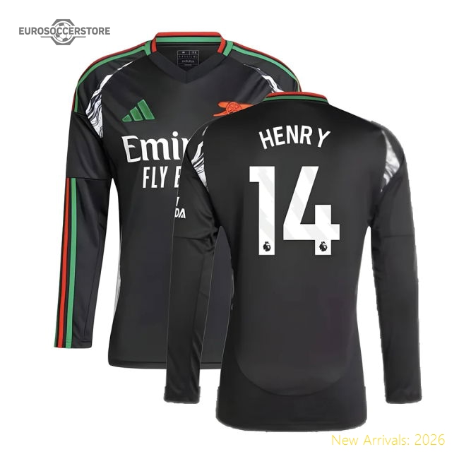 2024-2025 Arsenal Away Long Sleeve Shirt (Henry 14)-Vantage Point Soccer