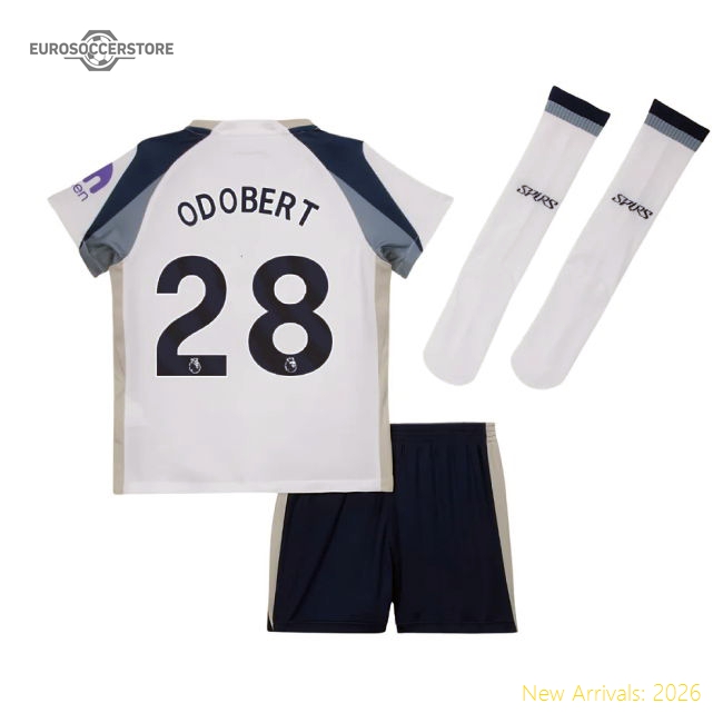 2025-2026 Tottenham Home Little Kids Mini Kit (Odobert 28)-Vantage Point Soccer