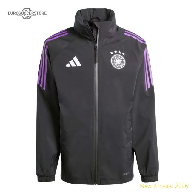 2024-2025 Germany Rain Jacket (Black)-Vantage Point Soccer
