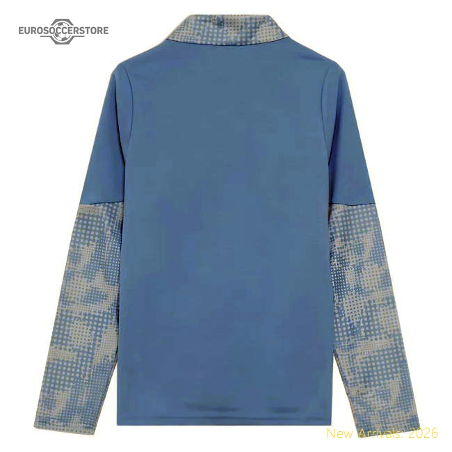 2025-2026 Man City Training 1/4 Zip Top (Light Blue) - Kids-Vantage Point Soccer