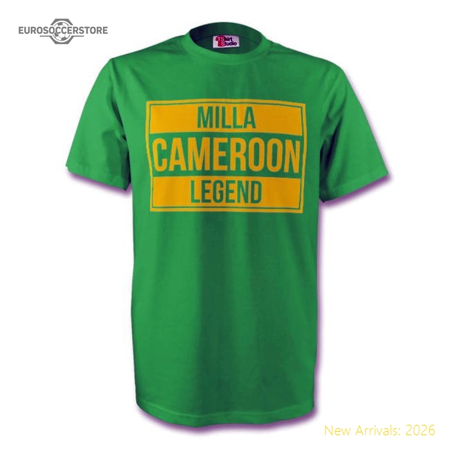 Roger Milla Cameroon Legend Tee (green) - Kids-Vantage Point Soccer