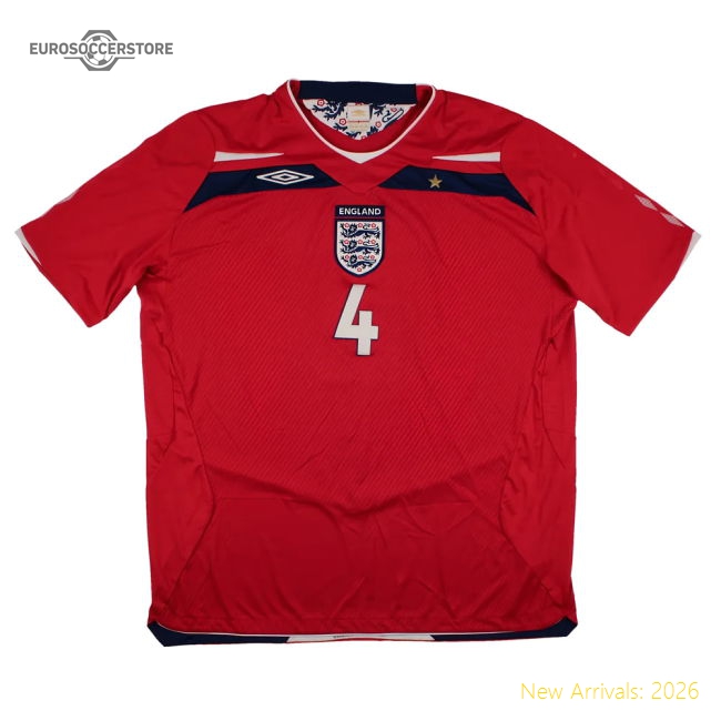 England 2008-10 Away Shirt (XXL) Gerrard #4 (Excellent)-Vantage Point Soccer