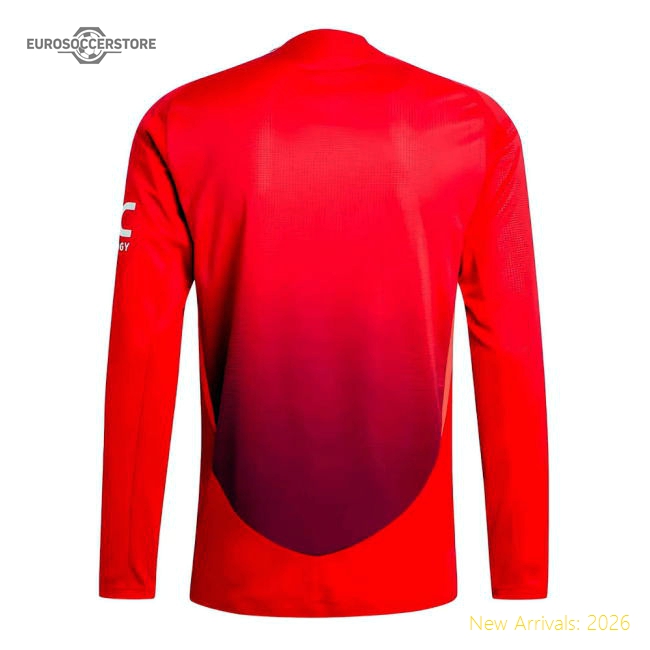 2024-2025 Man Utd Authentic Long Sleeve Home Shirt-Vantage Point Soccer