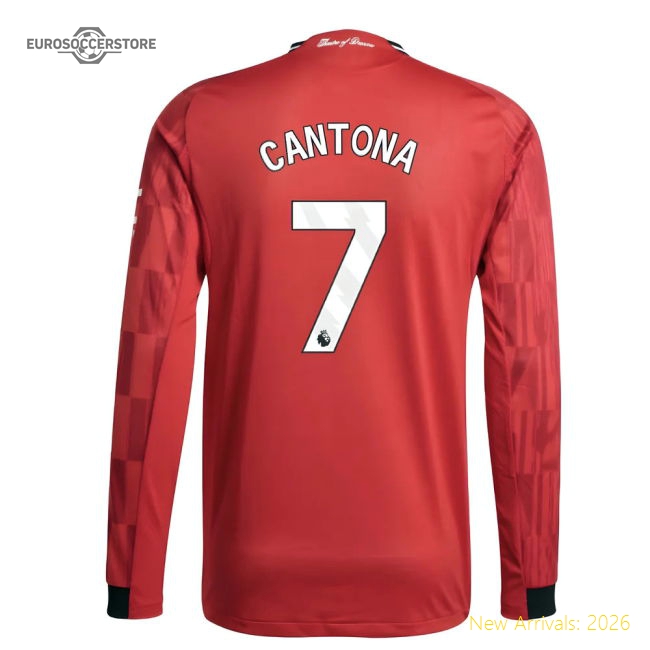 2025-2026 Man Utd Authentic Long Sleeve Home Shirt (Cantona 7)-Vantage Point Soccer