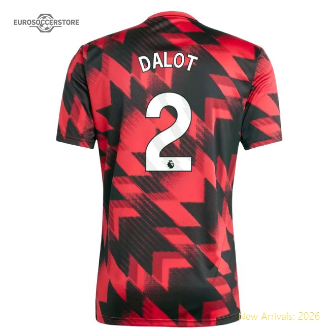 2025-2026 Man Utd Pre-Match Shirt (Red) (Dalot 2)-Vantage Point Soccer