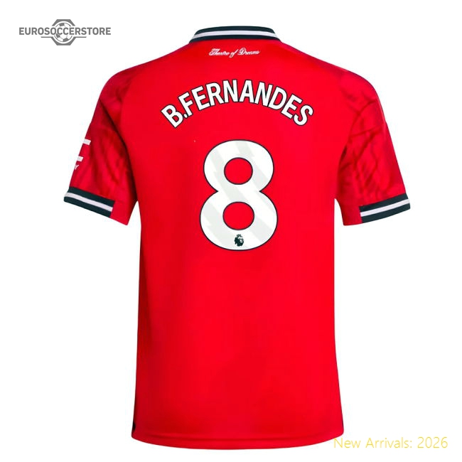 2025-2026 Man Utd Home Shirt (Kids) (B.Fernandes 8)-Vantage Point Soccer