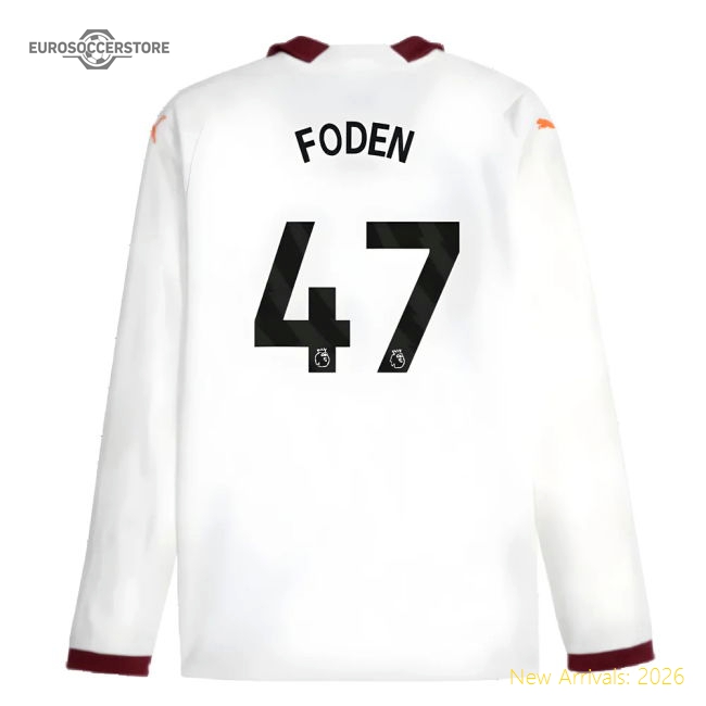 2023-2024 Man City Long Sleeve Away Shirt (FODEN 47)-Vantage Point Soccer