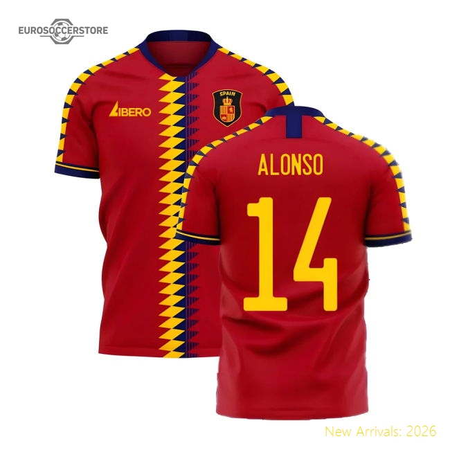 Spain 2025-2026 Home Concept Football Kit (Libero) (ALONSO 14)-Vantage Point Soccer