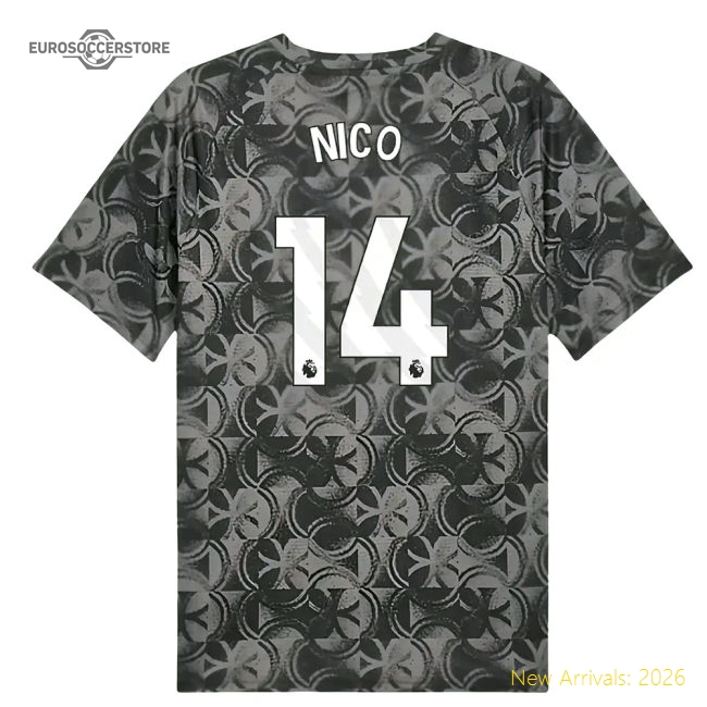 2025-2026 Man City Warm Up Jersey (Black) (Nico 14)-Vantage Point Soccer