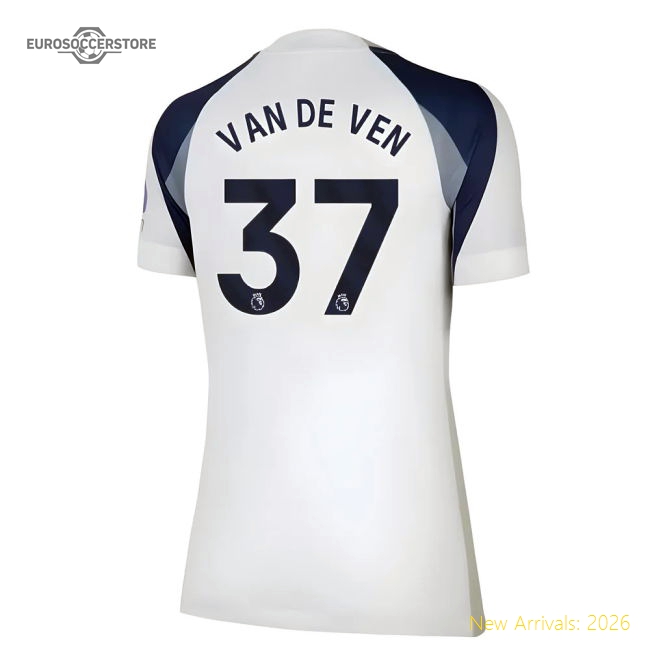 2025-2026 Tottenham Home Shirt (Womens) (Van De Ven 37)-Vantage Point Soccer