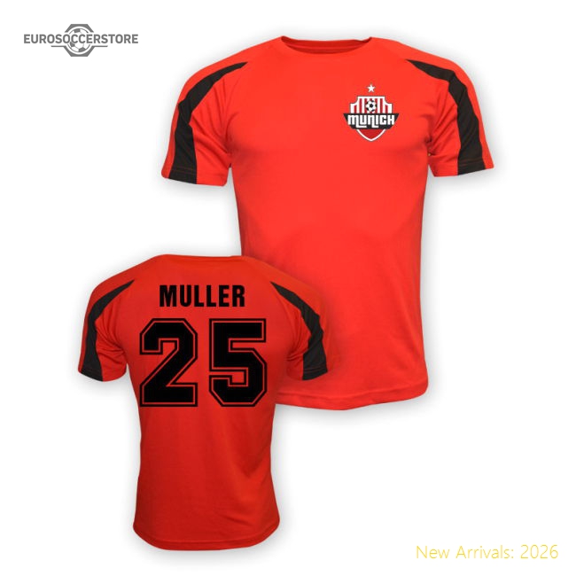 Thomas Muller Bayern Munich Sports Training Jersey (red)-Vantage Point Soccer