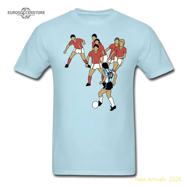 Diego Maradona Best Goal T-Shirt (Sky Blue)-Vantage Point Soccer