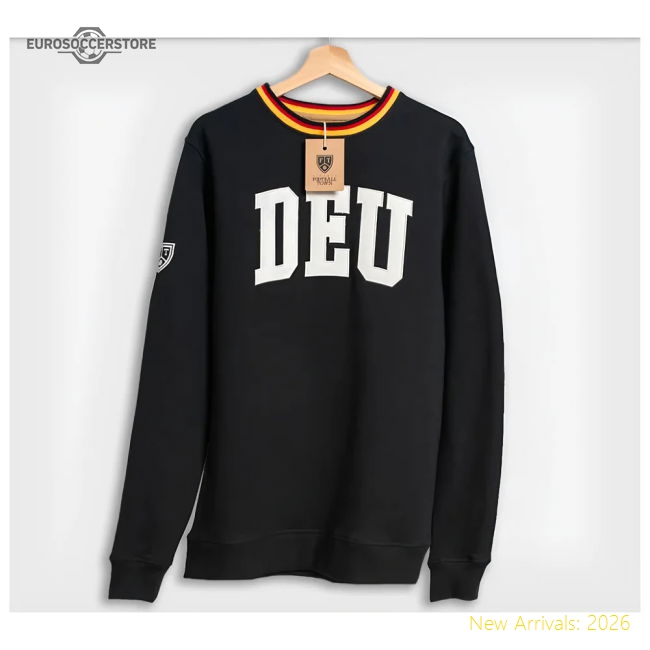 Germany Retro Football Sweatshirt (Black)-Vantage Point Soccer