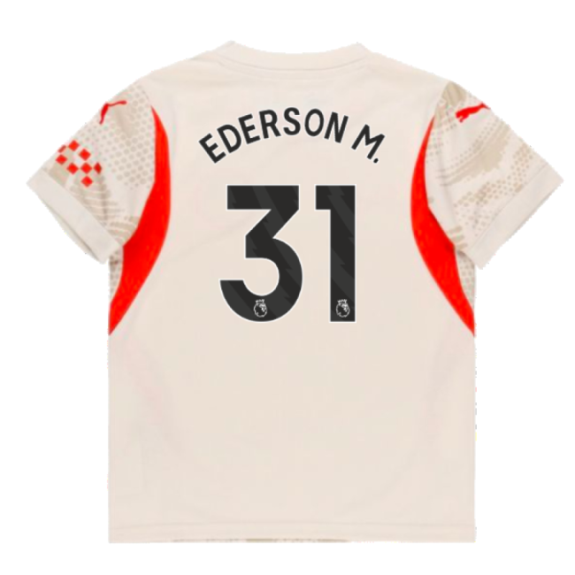 2024-2025 Man City Away Goalkeeper Shirt (Alpine Snow) (Ederson M. 31)-Vantage Point Soccer