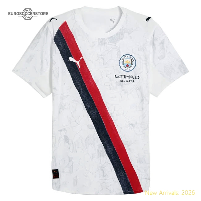 2025-2026 KIDSUPER x Manchester City CWC Authentic Shirt (White) (Doku 11)-Vantage Point Soccer