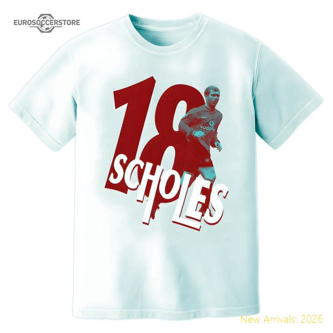 Paul Scholes Man United Premier League Legend T-Shirt (White)-Vantage Point Soccer