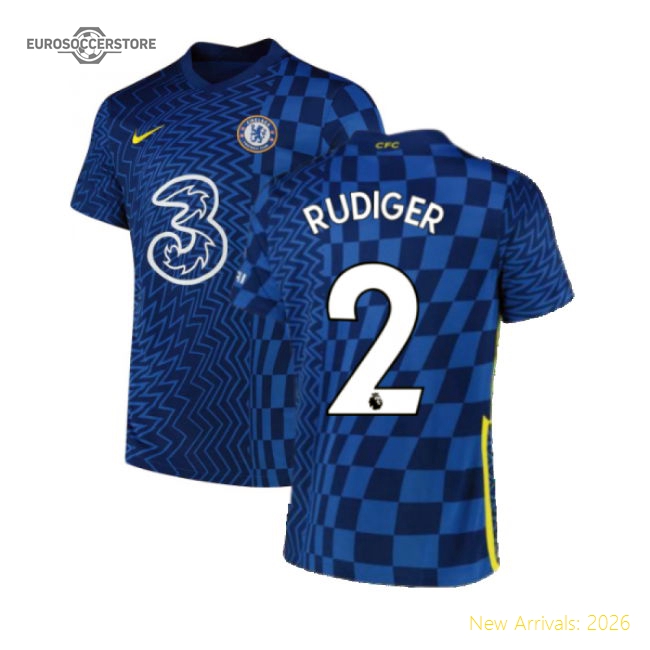 2021-2022 Chelsea Home Shirt (RUDIGER 2)-Vantage Point Soccer
