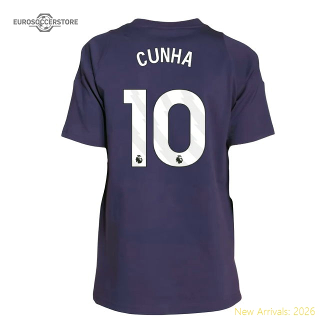 2025-2026 Man Utd Training Tee (Aurora Plum) - Kids (Cunha 10)-Vantage Point Soccer