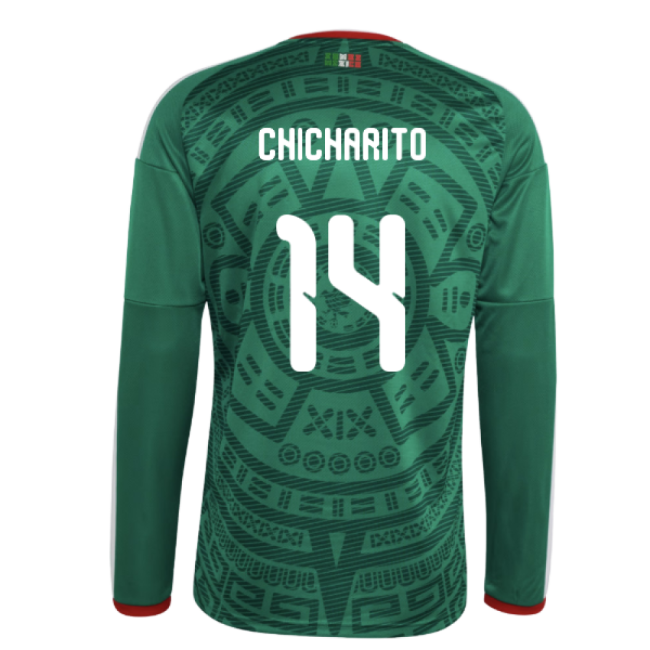 2026-2027 Mexico Long Sleeve Home Shirt (Chicharito 14)-Vantage Point Soccer
