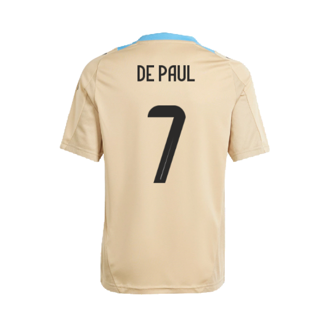 2024-2025 Argentina Training Jersey (Hazy Beige) (DE PAUL 7)-Vantage Point Soccer